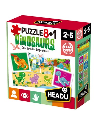 HEADU-PUZZLE 8+1 DINOSAURIOS IT22243