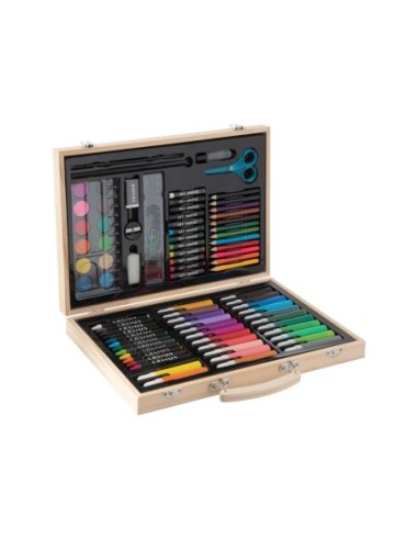 CRAFT-SET PINTURAS MALETA MADERA 86 PZS.