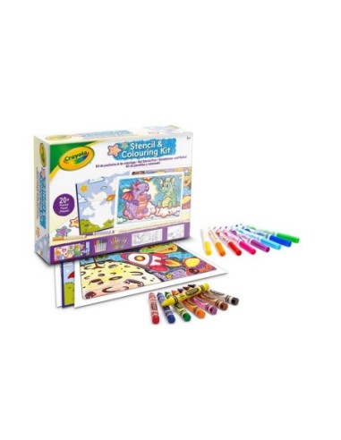 CRAYOLA-STENCIL & COLOURING KIT 04-2952