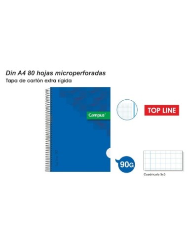 CUAD.CAMPUS T.LINE A4 80H.90GR.AZUL 2304