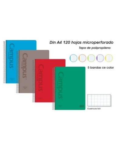 CUAD.MICRP.A4 120H.PP.90GR.5 COL. 002768