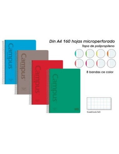 CUAD.MICRP.A4 160H.PP.90GR.8 COL. 003187