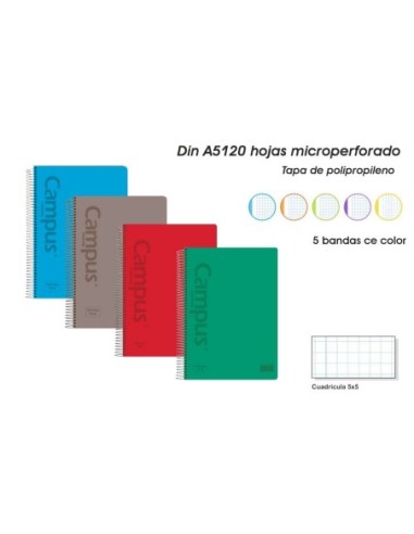 CUAD.MICRP.A5 120H.PP.90GR.5 COL. 003184