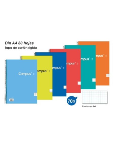 CUADERNO A4 T.DURA 80H.CDLA. 001158