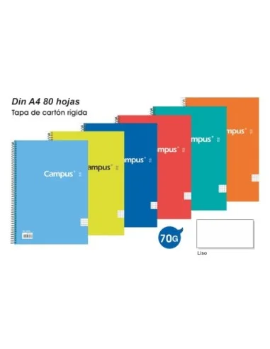 CUADERNO A4 T.DURA 80H.LISO 001599