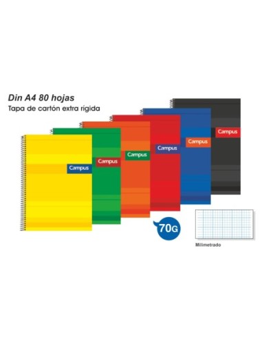 CUADERNO A4 T.ENCD.80H.70GR.MILIM.001154