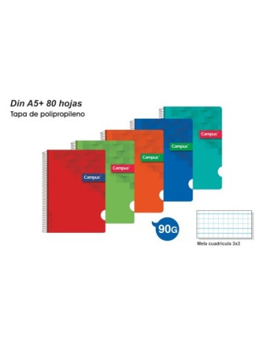 CUADERNO A5 PP.80H.MELA 3MM.90GR. 002764