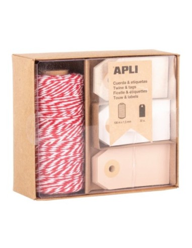 APLI-SET GIFT BOX CUERDA+ETIQUET.ROJO