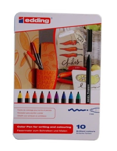 EDDING-ROTULADOR 1300-CAJA METAL 10 COL.