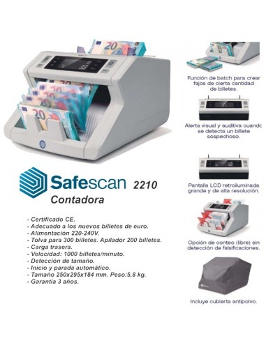 SAFESCAN-CONTADORA BILLETES 2210