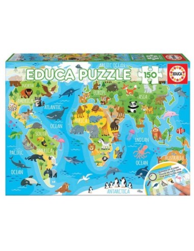 EDUCA-PUZZLE 150PZ.MAPAMUND.ANIMAL.18115