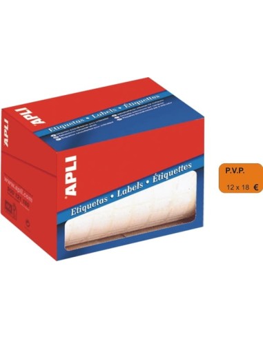 ETIQUET.APLI P.V.P.EURO FLUO 12x18 ROLLO