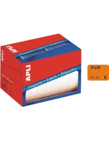 ETIQUET.APLI P.V.P.EURO FLUO 16x22 ROLLO