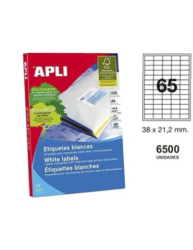 ETIQUETAS APLI I/L/C A4 1283(65) 38x21,2