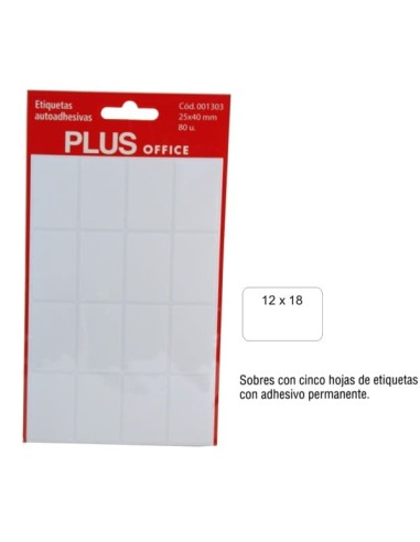 ETIQUETAS MAKRO-5 BLANCAS 12X 18 -SOBRE-