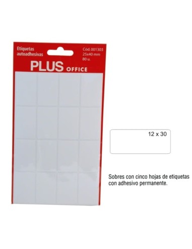 ETIQUETAS MAKRO-5 BLANCAS 12X 30 -SOBRE-