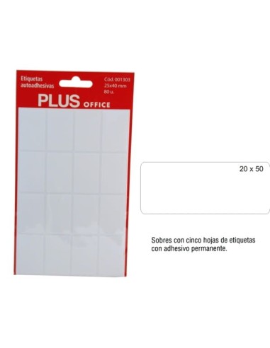 ETIQUETAS MAKRO-5 BLANCAS 20X 50 -SOBRE-