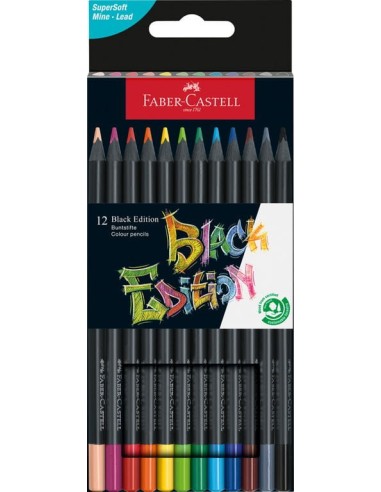 F.CASTELL-CAJA 12 LAP.COLORES BLACK ED.