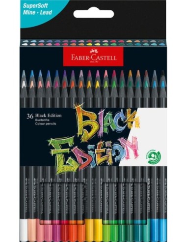 F.CASTELL-CAJA 36 LAP.COLORES BLACK ED.