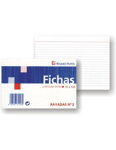 FICHAS RAYADAS CARTULINA Nº2 75X125