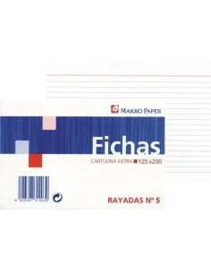 FICHAS RAYADAS CARTULINA Nº5 160X215