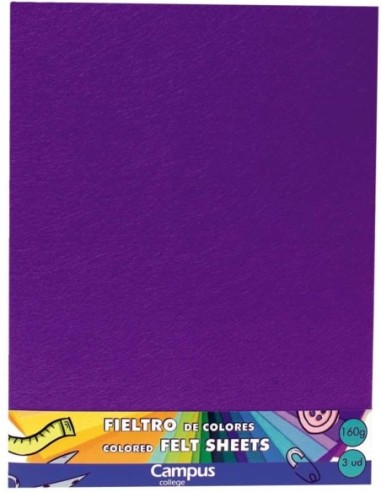 FIELTRO CAMPUS 25x30 VIOLETA(PACK3)