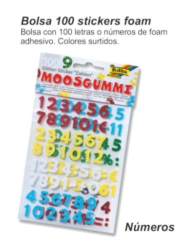 FOLIA-BOLSA 100 STICKERS NUMEROS 23797