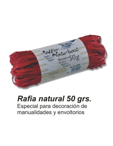 FOLIA-RAFIA NATURAL 50GR.ROJO 9020