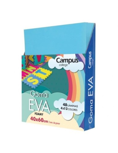 GOMA EVA 2MM.40x60 AZUL CL.-PTE.10 LAM.-