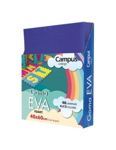 GOMA EVA 2MM.40x60 AZUL OS.-PTE.10 LAM.-