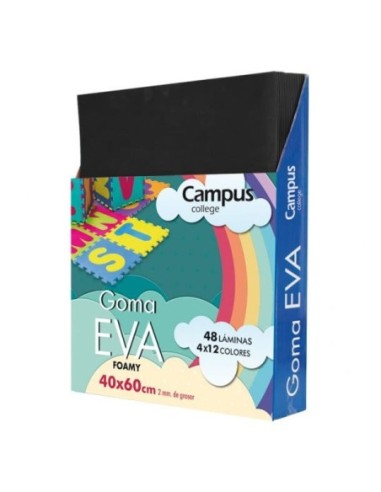 GOMA EVA 2MM.40x60 NEGRO -PTE.10 LAM.-