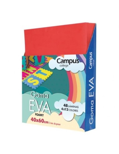 GOMA EVA 2MM.40x60 ROJO -PTE.10 LAM.-