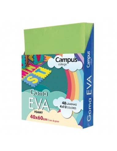 GOMA EVA 2MM.40x60 VERDE CL-PTE.10 LAM.-