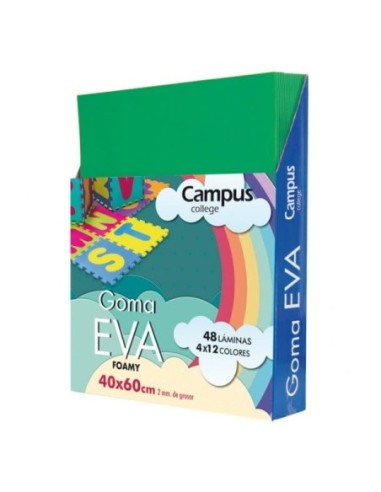 GOMA EVA 2MM.40x60 VERDE OS-PTE.10 LAM.-