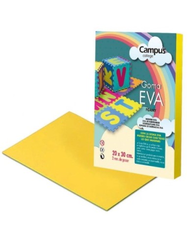 GOMA EVA 2MM.DIN A4 AMARILLO-PTE.10 UN.-