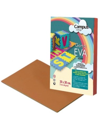 GOMA EVA 2MM.DIN A4 MARRON -PTE.10 UN.-