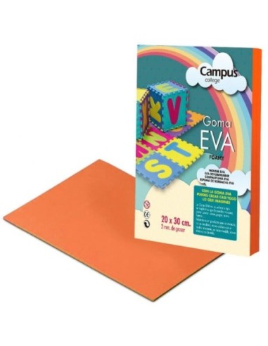 GOMA EVA 2MM.DIN A4 NARANJA -PTE.10 UN.-