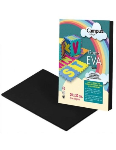 GOMA EVA 2MM.DIN A4 NEGRO -PTE.10 UN.-