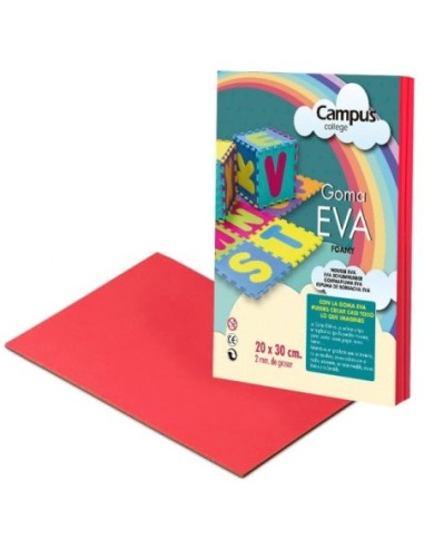 GOMA EVA 2MM.DIN A4 ROJO -PTE.10 UN.-