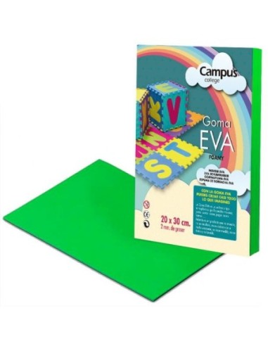 GOMA EVA 2MM.DIN A4 VERDE -PTE.10 UN.-