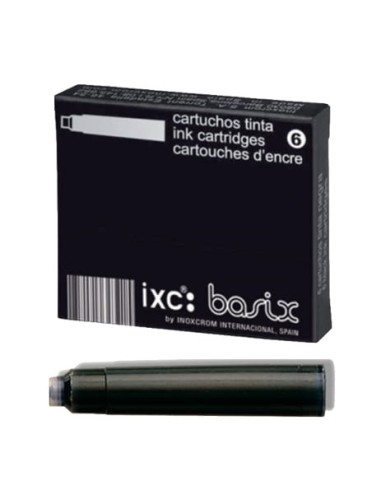 INOXCROM CAJA 6 CARTUCHOS TINTA NEGRO