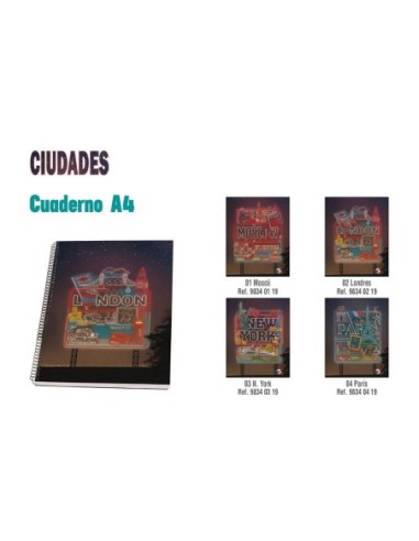 KR.CITIES-CUADERNO ESP.DIN A4 80H. 9834