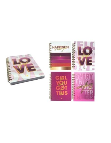 LIBRETA ESPIRAL A5 LOVE PINK 5960