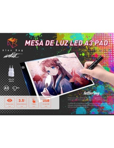 MESA LUZ LED A3 PAD ARTIST AB-0333