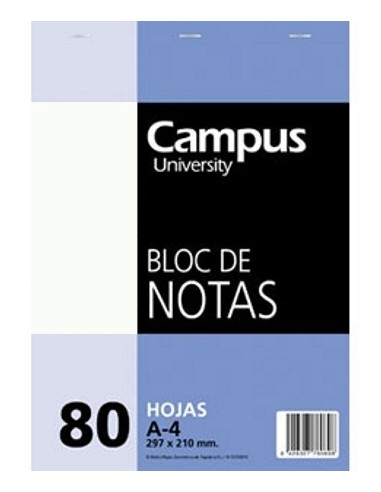 BLOCS NOTAS C/TAPA LISO A/4 80H.