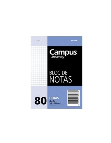 BLOCS NOTAS C/TAPA CUADRICULA A/6 80H.