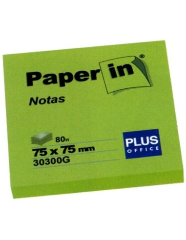 NOTAS ADHESIVAS PAPER-IN 76x76 FLUO VERD