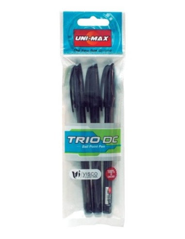 BL.3 BOLIGRAFOS UNIMAX TRIO NEGRO