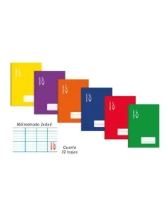 OFI-LIBRETA 4º 32H.MILIMET.2x8x4 MARGEN