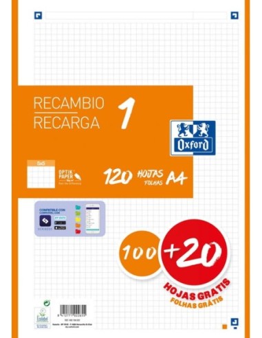 OXFORD-RECB.100+20H.90GR.5x5 NARANJA